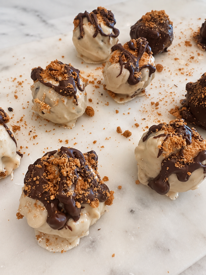 Barney’s Buff Balls: Biscoff Infused White Chocolate Ube Truffles